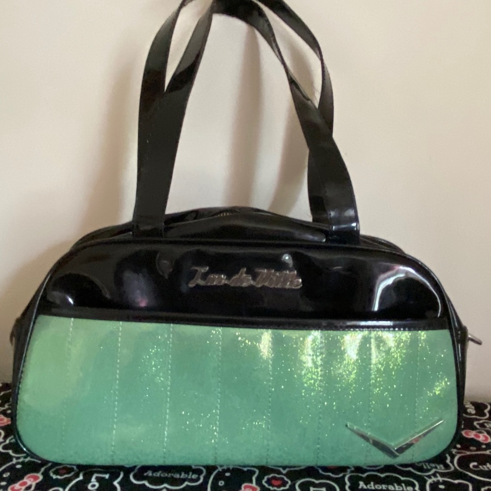 Lux DeVille satchel Black and Mint